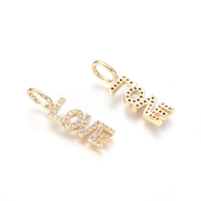 Brass Micro Pave Clear Cubic Zirconia Pendants LS-ZIRC-L085-41G-1