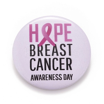 Breast Cancer Awareness Month Tinplate Brooch Pin JEWB-G016-01P-08-1