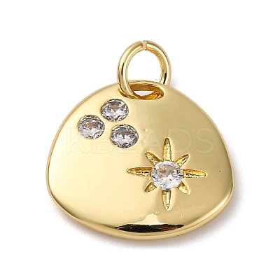 Brass Micro Pave Cubic Zirconia Pendants KK-P308-56G-1