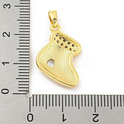 Christmas Brass Micro Pave Cubic Zirconia Pendants KK-H468-02D-03G-1