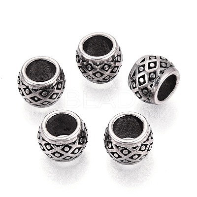 304 Stainless Steel Large Hole Beads STAS-T072-100AS-1