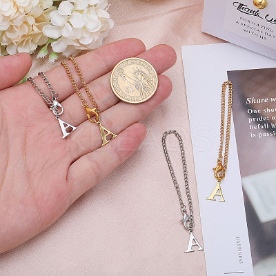 304 Stainless Steel Letter A Charms Pendant Decoration HJEW-GL00002-1