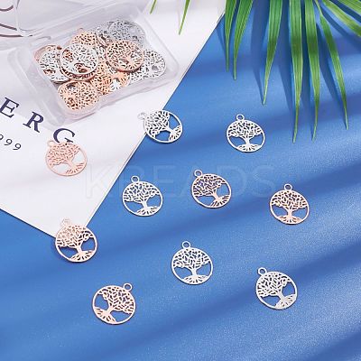 Brass Filigree Pendants KK-OC0001-10-1