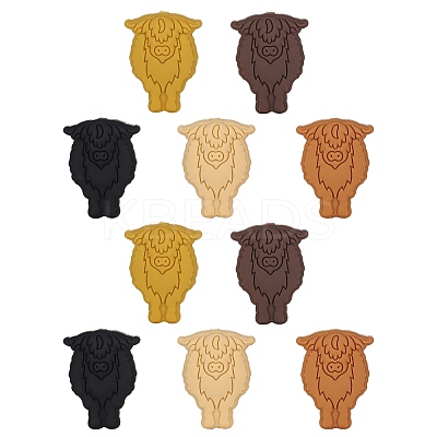 10Pcs 5 Colors Cartoon Cow Silicone Beads JX711A-1