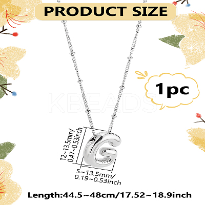 1pc Brass Chain with Alloy Letter Pendants Necklaces NJEW-LP0001-41G-P-1