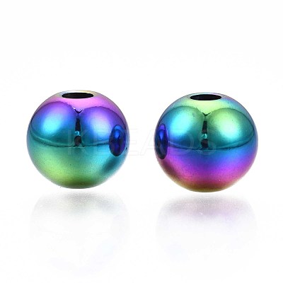 Rack Plating Rainbow Color 304 Stainless Steel Beads STAS-S119-081E-01-1