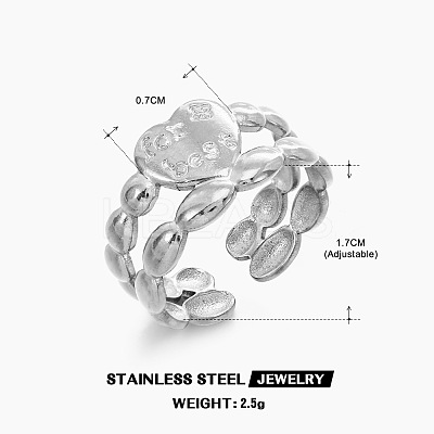 201 Stainless Steel Cuff Open Rings FS-WG76F01-04-1