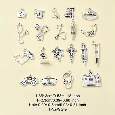 20Pcs 20 Style Tibetan Style Zinc Alloy Pendants TIBEP-YW0001-72-1