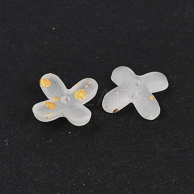 Metal Enlaced Acrylic Bead Caps LS-OACR-G044-01B-1