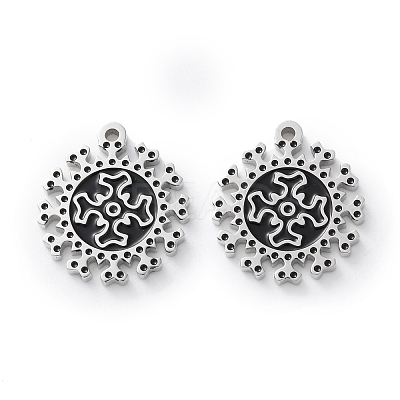 304 Stainless Steel Enamel Charms STAS-M102-17P-1