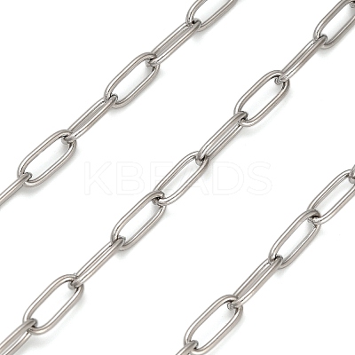 Stainless Steel Oval Paperclip Chains CHS-G040-01A-P-1