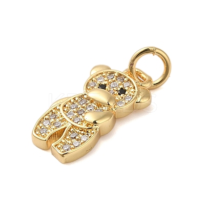 Rack Plating Brass & Clear Cubic Zirconia Pendants KK-S372-16G-1