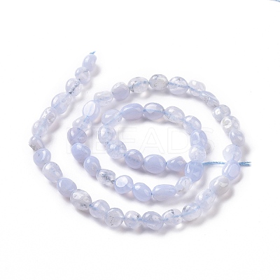 Natural Blue Chalcedony Beads Strands G-K203-26-1