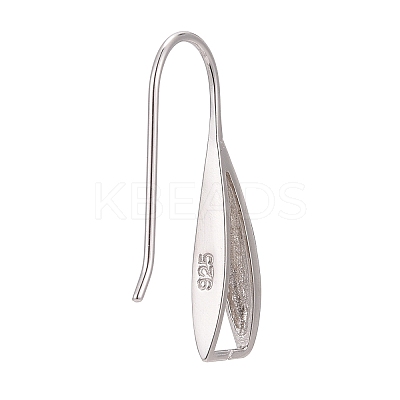 Anti-Tarnish Rhodium Plated 925 Sterling Silver Earring Hooks STER-F033-41P-1