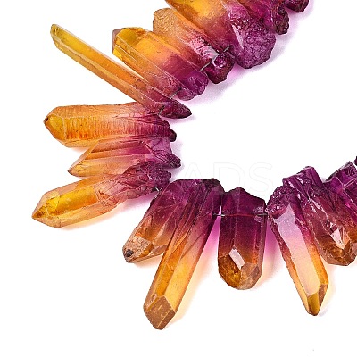 Two Tone Spray Painted Natural Quartz Crystal Points Beads Strands G-Q610-03E-1