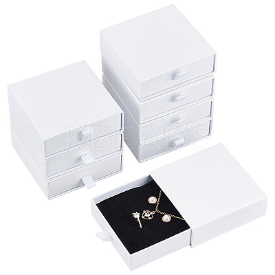 Kraft Paper Necklace Earring Storage Gift Drawer Boxes CON-WH0095-87C-1