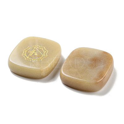 Natural Red Aventurine Rectangle with Chakra Sign Figurines Display Decorations DJEW-K025-02D-1