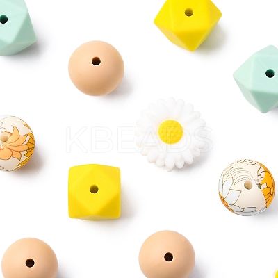 5 Styles Food Grade Eco-Friendly Silicone Beads SIL-FS0001-25-1