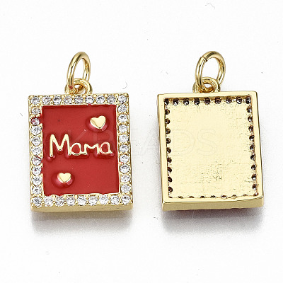 Real 16K Gold Plated Brass Micro Pave Clear Cubic Zirconia Pendants ZIRC-S067-194A-NF-1