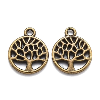 Tibetan Style Alloy Pendants TIBEP-T009-25AB-NR-1