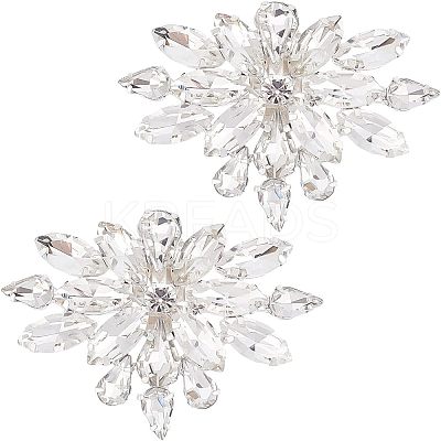 2Pcs Detachable Flower Shoe Decoration AJEW-FG0002-05-1