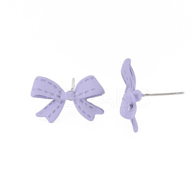 Bowknot Stud Earrings for Girl Women PALLOY-T077-154-RS-1