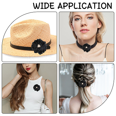 Polyester & Alloy & Acrylic & Abs Flower Ornament Accessories DIY-WH0588-78C-1