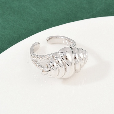 Brass Cuff Rings for Women RJEW-H256-20-P-1