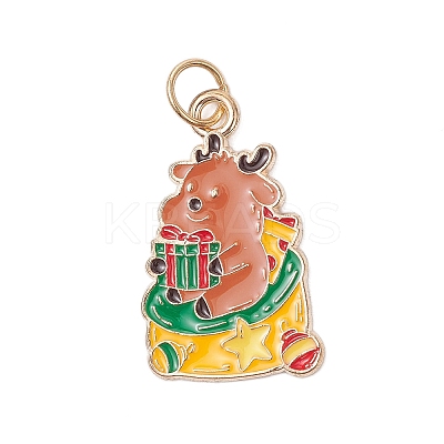 10Pcs Christmas Alloy Enamel Pendants PALLOY-JF04133-1