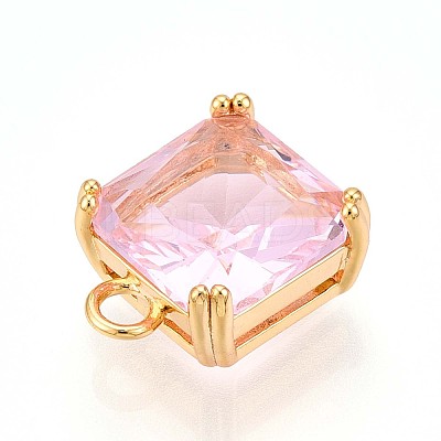 Brass Micro Pave Cubic Zirconia Charms KK-N261-24C-G-1