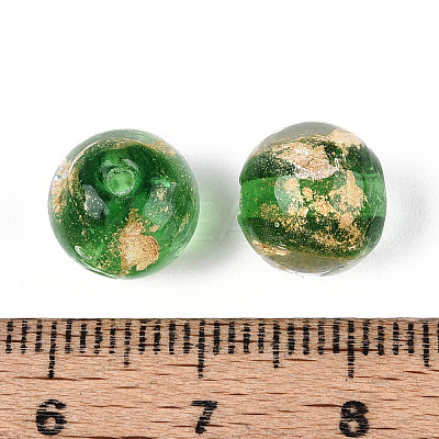Handmade Gold & Silver Foil Glass Beads FOIL-N030-03A-01F-1