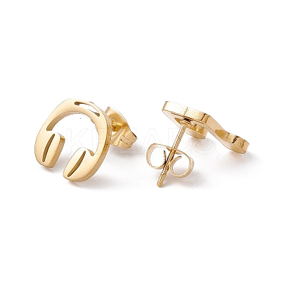 304 Stainless Steel Earphones and Music Notes Asymmetrical Earrings LS-EJEW-E163-13G-1