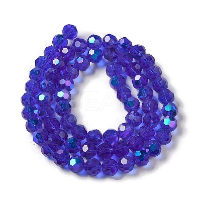 Electroplate Transparent Glass Beads Strands EGLA-A035-T8mm-L06-1