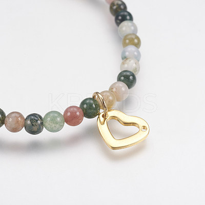 Natural Gemstone Beaded Stretch Bracelets BJEW-JB03543-1