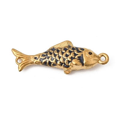304 Stainless Steel Enamel Fish Connector Charms STAS-B128-54G-01-1