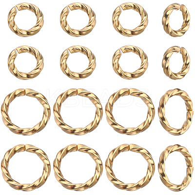 200Pcs 2 Styles Brass Open Jump Rings for Chainmaille Weaves KK-CN0002-52-1