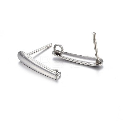 Non-Tarnish 201 Stainless Steel Stud Earring Findings LS-STAS-P210-39P-1