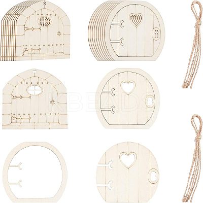 20 Pcs 2 Styles Natural Wood Cabochons WOOD-NB0001-72-1