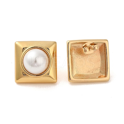 Square 304 Stainless Steel Stud Earrings EJEW-U003-36G-1