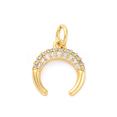 Brass Micro Pave Cubic Zirconia Pendants KK-D325-44G-1