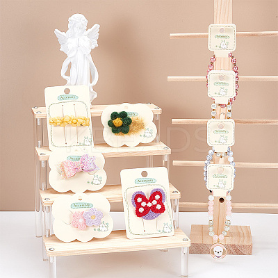 150Pcs 3 Styles Paper Hair Clip Display Cards CDIS-NB0001-37-1