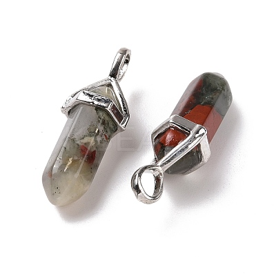Natural Bloodstone Pointed Pendants G-K329-46P-1