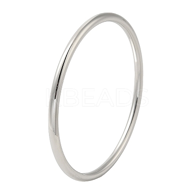 Non-Tarnish 304 Stainless Steel Simple Roung Ring Bangles for Women BJEW-F461-01G-P-1