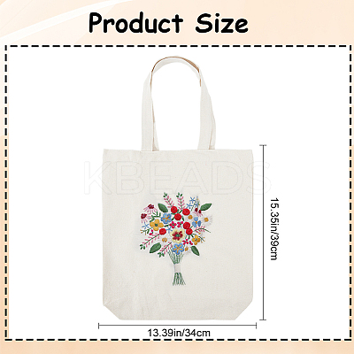1 Set DIY Tote Bag Embroidery Kit DIY-CP0011-21B-1