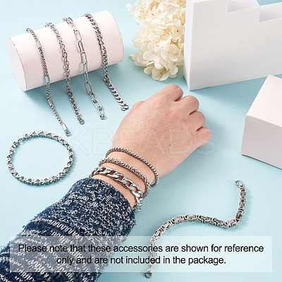 Unisex 304 Stainless Steel Chain Bracelets BJEW-TA0001-05P-1