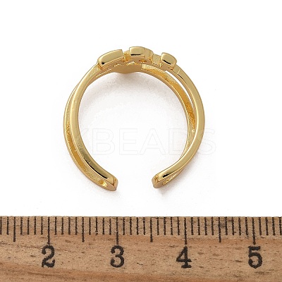 Brass Cuff Finger Rings RJEW-C120-09G-1