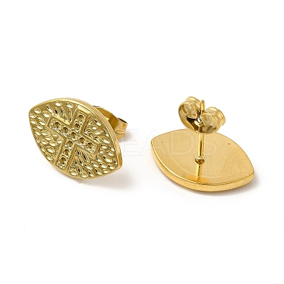 Ion Plating(IP) 304 Stainless Steel Stud Earrings Findings EJEW-I281-22G-1