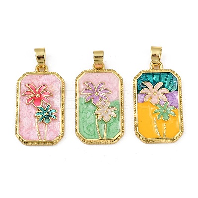 Brass Enamel Pendants KK-L190-012G-1
