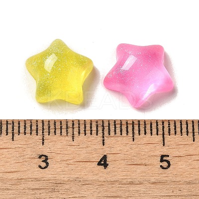 Transparent Resin Decoden Cabochons with Glitter Powder RESI-E053-08E-1