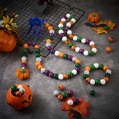 DIY Halloween Wooden Ornaments Making Kits DIY-CD0001-42-1